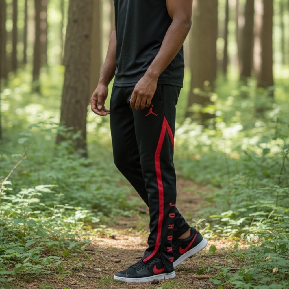 Jordan Black and Red Athletic Pants